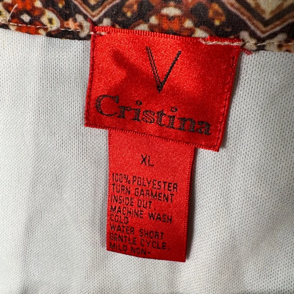 Cristina Boho Maxi Skirt‎ Tribal Print Asymmetrical Hem Y2K Festival Style XL - Picture 2 of 7